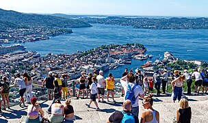 View of the city of Bergen from Fløyen