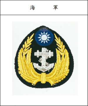 海軍軍官大盤帽帽徽(上士大盤帽的帽徽為藍邊橢圓形無嘉禾)