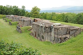 Les ouvrages de la batterie no 1 pointée au nord-ouest.