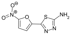 Strukturformel von 2-Amino-5-(5-nitro-2-furyl)-1,3,4-thiadiazol