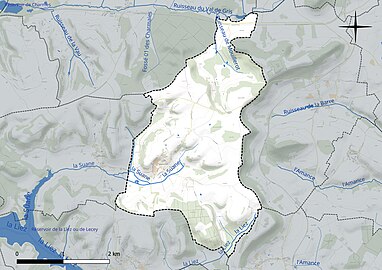 Carte hydrographique de la commune.