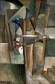 Albert Gleizes, 1910–1912, Les Arbres (The Trees), oil on canvas, 41 × 27 cm. Reproduced in Du "Cubisme", 1912