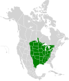 Aire de répartition nord-américaine du Poisson-chat commun