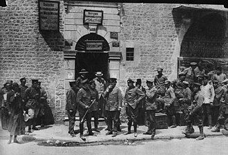 Soldats allemands en transit à Alep à l'été 1917