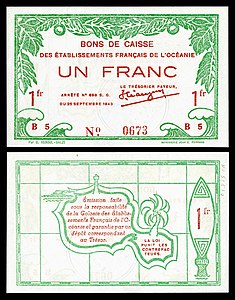One French Polynesian franc, by G. Reboul-Salze and Jean C. Ferrand