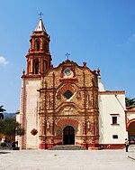 Façade de l'église de la mission de Santiago de Jalpan.