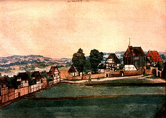 Albrecht Dürer, Johannisfriedhof, noin 1489.