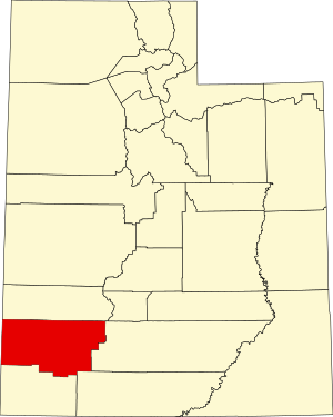 Map of Utah highlighting Iron County