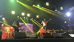 The band performing in Fortaleza, 2017