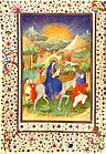 Maître de Boucicaut, Livre d'heures de Jean de Boucicaut, La Fuite en Égypte, vers 1408, Musée Jacquemart-André, Paris