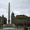 Niagara Square looking up Court Street with the US District Court on the right and the Liberty Building in the background