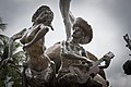 Closeup of some of the sculptures of the Raíces Fountain