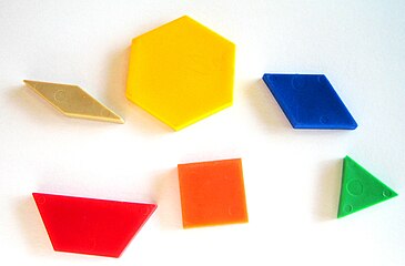 Pattern blocks contain the 3 tiles and 3 more.