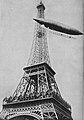 Image 42Santos-Dumont's "Number 6" rounding the Eiffel Tower in the process of winning the Deutsch de la Meurthe Prize, October 1901 (from History of aviation)