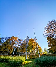 Sjundeå kyrkas västra fasad.