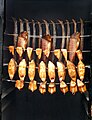 Smoked fish in smoker