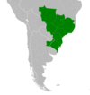 Symphyotrichum regnellii distribution map: Argentine provinces — Corrientes and Misiones; west-central, southeast, and south Brazil.