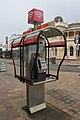 A Telstra payphone booth in Australia that also serves as a Wi-Fi hotspot to access the internet, an example of a modern pay phone that supplanted the telephone booth.