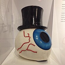 An eyeball helmet used by the Residents in concert