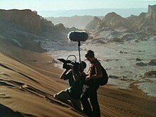 L'équipe de tournage d'un documentaire.