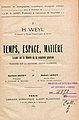 Temps, espace, matière (French, 1922)