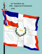 Drapeau du 1er bataillon du 105e régiment d'infanterie de ligne de 1793 à 1804