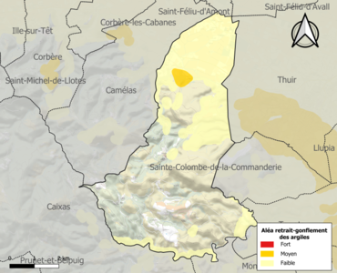 Carte des zones d'aléa retrait-gonflement des argiles.