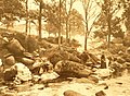 Les lavandières. Le Grand Pont. Le Faouët (photographie de Philippe Tassier, entre 1908 et 1912).