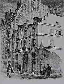 Hôtel Daru, 79, rue de Lille, gravure d'Andor Szekely von Doba, 1928.