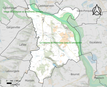 Carte de la ZNIEFF de type 1 sur la commune.