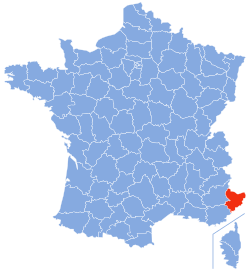 Položaj Alpes-Maritimes u Francuskoj