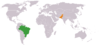 Location map for Brazil and Pakistan.