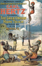 Carl Hertz "Great Indian Rope Trick" poster c. 1920