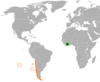 Location map for Chile and Ivory Coast.