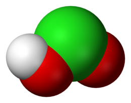 modello tridimensionale dell'acido cloroso