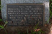 Plaque dedicated in 1976 for U.S. Bicentennial.