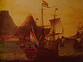 17세기 테이블만에 정박한 네덜란드 배