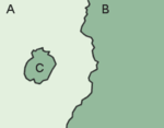C is A's enclave and B's exclave.