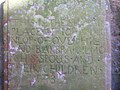 A close up view Barbra Gilmor's gravestone in Dunlop Parish kirk graveyard