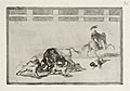 Spanish Alano dogs, bull-fighting scene by Goya, circa 1815