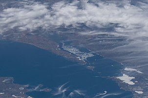 Taken on April 10, 2022 during Expedition 67 of the International Space Station, north is oriented to the right