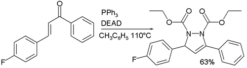 查尔酮与DEAD/三苯基膦作用生成吡唑啉衍生物