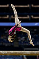 Image 1 Lauren Mitchell Photo: Steven Rasmussen; edit: Keraunoscopia Australian artistic gymnast Lauren Mitchell (b. 1991) performing a layout step-out on the balance beam during the 41st World Artistic Gymnastics Championships in London, United Kingdom, on 14 October 2009; at the Championships, Mitchell won two silver medals, one for the balance beam and another for floor exercises. Since her first medal in 2007, Mitchell has placed in the World Championships, World Cup, and Commonwealth Games, and competed in two Olympic Games. More selected pictures