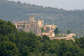 Le sommet du bourg avec son château et sa chapelle.