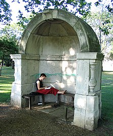 One of the pedestrian alcoves from the 1762 renovation, now in Victoria Park, Tower Hamlets – a similar alcove from the same source can be seen at the Guy's Campus of King's College London