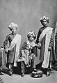 Crown prince Yuvaraja Krishnaraja Wadiyar IV with two other Indian princes