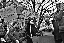 Huelga internacional de mujeres en la conmemoración del Día Internacional de la mujer en Gdańsk