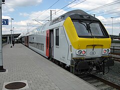 Train departing to Antwerp.