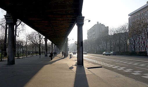 Sous le viaduc du métro.