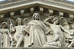 Detail of the pediment sculptures, Église de la Madeleine